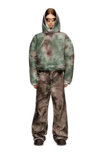 w-thug-jkt-puffy Veste matelassée à capuche en nylon camouflage