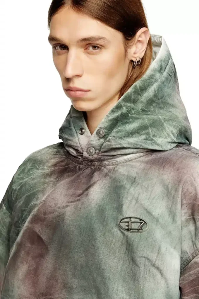 w-thug-jkt-puffy Veste matelassée à capuche en nylon camouflage