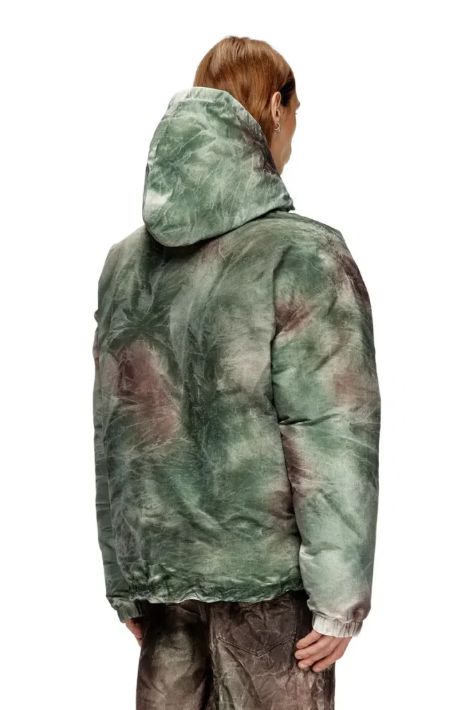 w-thug-jkt-puffy Veste matelassée à capuche en nylon camouflage
