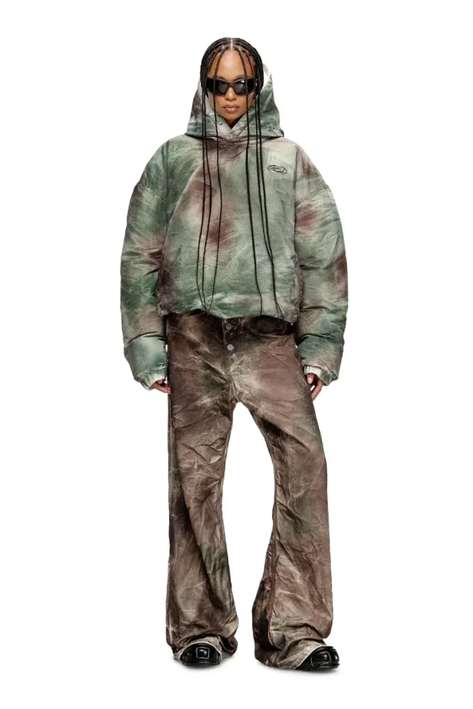 w-thug-jkt-puffy Veste matelassée à capuche en nylon camouflage