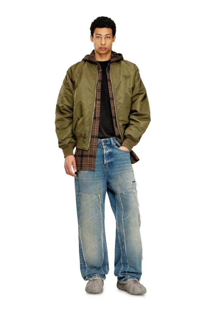 w-type-d1 Blouson bomber rembourré avec broderie Oval D